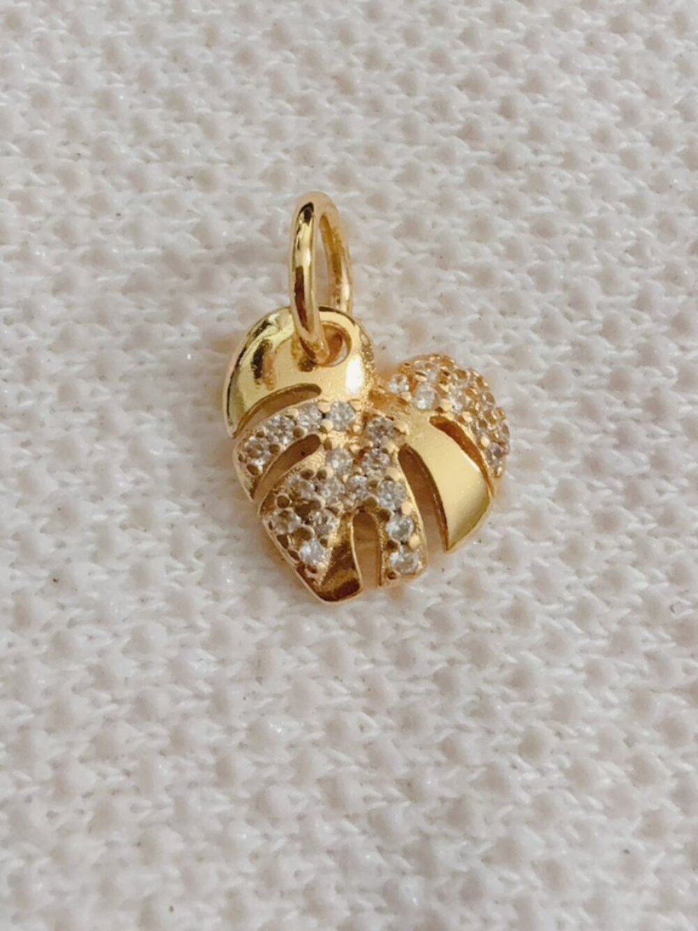 Sparkling Monstera Leaf Dangle Charm For Pandora Bracelet Necklace